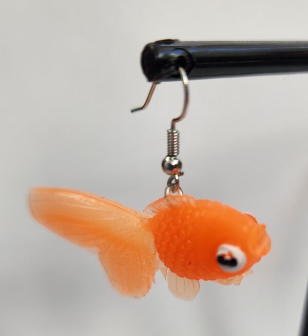 Bright Orange Goldfish Dangle Earrings